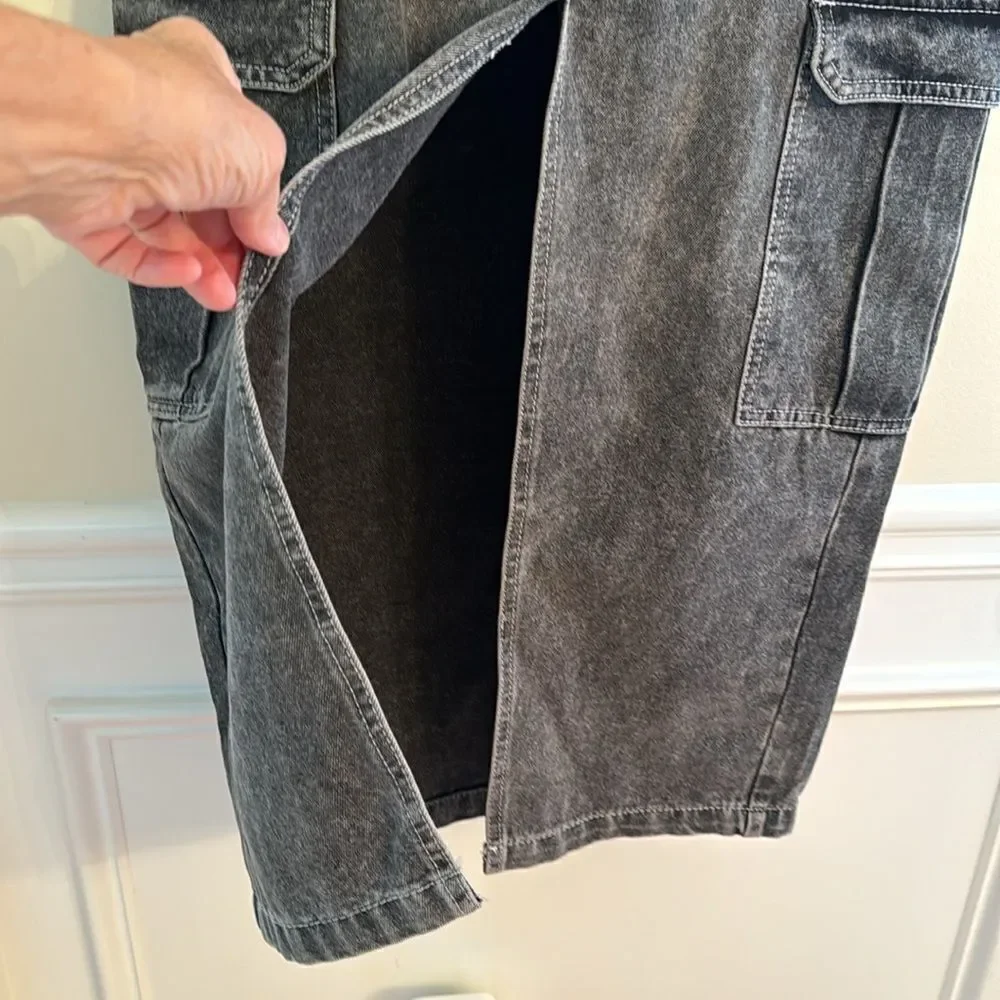 Love, Fire Black Denim Maxi Skirt
